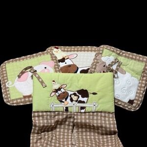Nojo Farm Animal Diaper Stacker & Wall Art Unisex Preowned